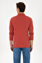 Men's Regular Fit Polo Collar Dusty Rose Basic Sweatshirt 50307757-Vr026 - 5