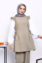 Khaki Shirt Vest Pants Three Piece Set - 3