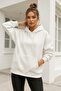 Women's Ecru Kangaroo Pocket Hooded Scuba Sweatshirt - 4