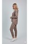 Women's Crew Neck Long Sleeve Label Detail Tracksuit Set 4337-26 - 3