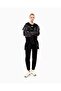 Women's Hooded Collar Zipper Closure Quilted Puffer Long Sleeve Black Jacket - 4
