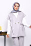 Gray Vest Set Tunic Pants Triple Set - 3