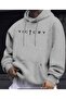 Victory K Hooded Sweatshirt with Text Detail and Fleece Inside