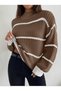 Women's Comfortable Fit Thessaloniki Knitted Striped Sweater - 6