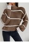 Women's Comfortable Fit Thessaloniki Knitted Striped Sweater - 4