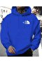 K Hooded Sweatshirt with Chest Print and Text Detail and Fleece Inside