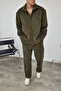 Premium Men's Khaki Comfortable Fit Velvet Shirt & Pants Bottom Top Set Ls-19533 - 2