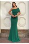 Strapless Neckline Tulle Sleeve Accessory Crepe Evening Dress - 2