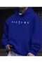Victory K Hooded Sweatshirt with Text Detail and Fleece Inside