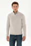 Men's Slim Fit Half-Zip Stone Sweater 50315823-Vr049 - 3