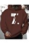 Printed Detailed Hooded Sweatshirt with Fleece Inside