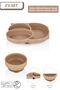 2-Piece Silicone Baby Feeding Set / Divided Food Plate / Food Bowl - Moka