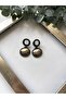 Brand model stone detailed earrings