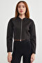 Zippered Judge Collar Crop Sports Jacket - 3