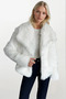 Women's Shawl Collar Plush Fabric Coat 52109001 - 2