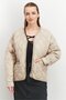 Women Quilted Puffer Jacket, Light Beige