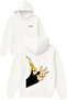 Blonde Handsome Design Printed Oversized White Hooded Sweatshirt