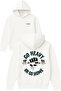 Go Heavy or Go Home Design Printed Oversized White Hooded Sweatshirt
