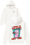 I Know I'M Not Design Printed Oversized White Hooded Sweatshirt