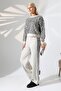 Round Neck Fits up to Size S XL Standard Size Leopard Print Knitwear Sweater Pants Practical Set - 5