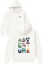Adventure Nature Design Printed Oversized White Hooded Sweatshirt