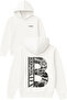 Brooklyn Design Printed Oversized White Hooded Sweatshirt