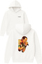 Singer Design Printed Oversized White Hooded Sweatshirt