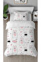 Cute Teddy Bear Rabbit Patterned Printed Specially Designed Modern Stylish Children's Duvet Cover Set Without Sheets
