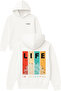 Life Is Beautiful Design Printed Oversized White Hooded Sweatshirt