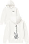 Note Guitar Design Printed Oversized White Hooded Sweatshirt