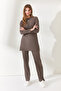 Women's Mink Corded Fabric Bottom and Top Set Tkm-19000457 - 3