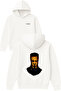 Be Quiet Man Design Printed Oversized White Hooded Sweatshirt