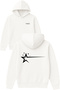 Starfall Design Printed Oversized White Hooded Sweatshirt