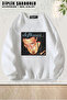 Unisex Loose Fit Deftones Printed Design Oversized Crew Neck Sweatshirt
