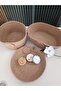 Natural Texture Premium Wicker Look 3-Piece Decorative Organizer Basket Set – Beige - 4