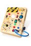 Iabedi Busy Board,Montessori Toys for 1-3 Years Old, Wooden Toddler Toys, Sensory Travel Toys, Ideal Gift for 1+ Year Old Boys (Busy Board Plus V2)