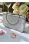 Silver Laser Striped Patterned Evening Dress Bag Night Wedding Portfolio - 6