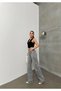 High Waist Light Gray Wide Leg Jean - 3