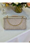 Gold Laser Striped Patterned Evening Dress Bag Night Wedding Engagement Graduation Portfolio - 6