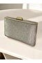Gold Laser Striped Patterned Evening Dress Bag Night Wedding Engagement Graduation Portfolio