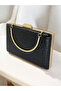 Black Patterned Patent Leather Evening Dress Bag - 7