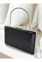 Black Patterned Patent Leather Evening Dress Bag - 2