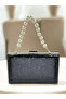 Black Patterned Patent Leather Evening Dress Bag - 3