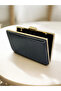 Black Patterned Patent Leather Evening Dress Bag - 4