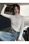 Autumn, Winter Inside Fleece High Neck S Slim Fit Long Sleeve Blouse 0047 - 4