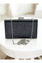 Black Patterned Patent Leather Evening Dress Evening Bag Wedding Engagement Graduation Bag - 5