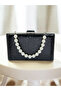 Black Patterned Patent Leather Evening Dress Bag - 7