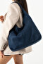 Women's Suede Wide Large Shopper Shoulder Bag - 5