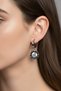 Steel Round Stone Roman Numeral Clip-On Women's Earrings I Karamaz Women's Steel Earrings
