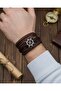 3-Piece Leather Bracelet Adjustable Genuine Leather Bracelet with Sailor Helm Figure - 3